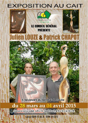 AFFICHE SAINT LAURENT EXPOSITION JULIEN LOUZE PATRICK CHAPOT PEINTURE ET SCULPTURE